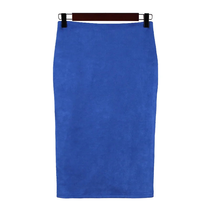 Faux Suede High Waist Skirt