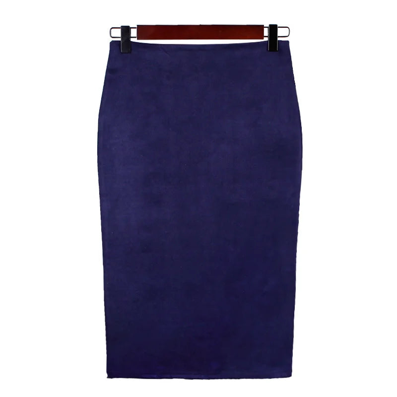 Faux Suede High Waist Skirt