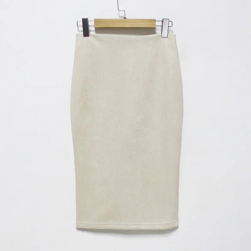 Faux Suede High Waist Skirt