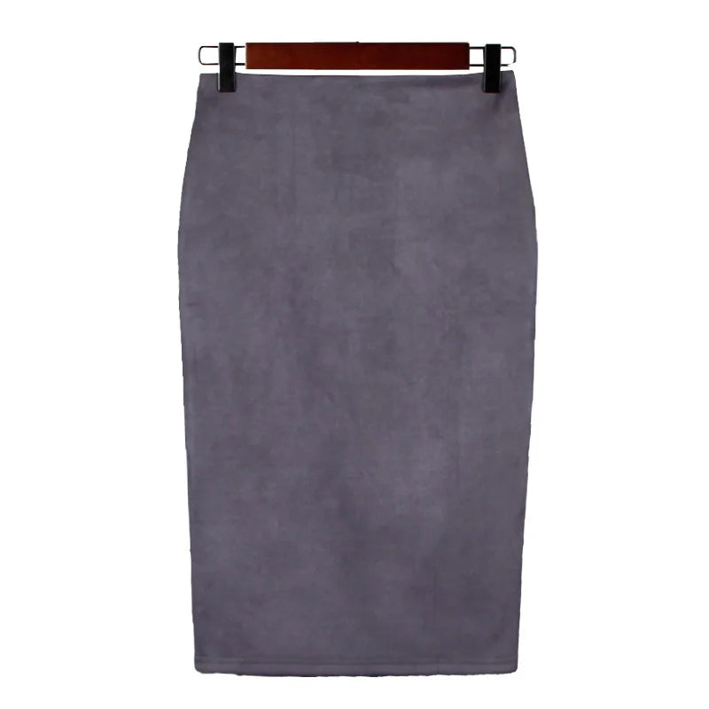 Faux Suede High Waist Skirt