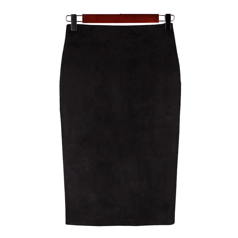 Faux Suede High Waist Skirt