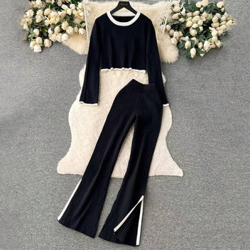 Mittoshop Full Size Exposed Seam Slit Knit Top