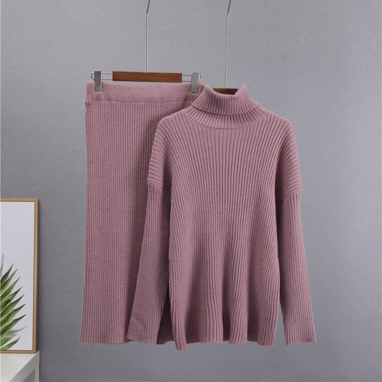 Turtleneck Sweater & Skirt Set