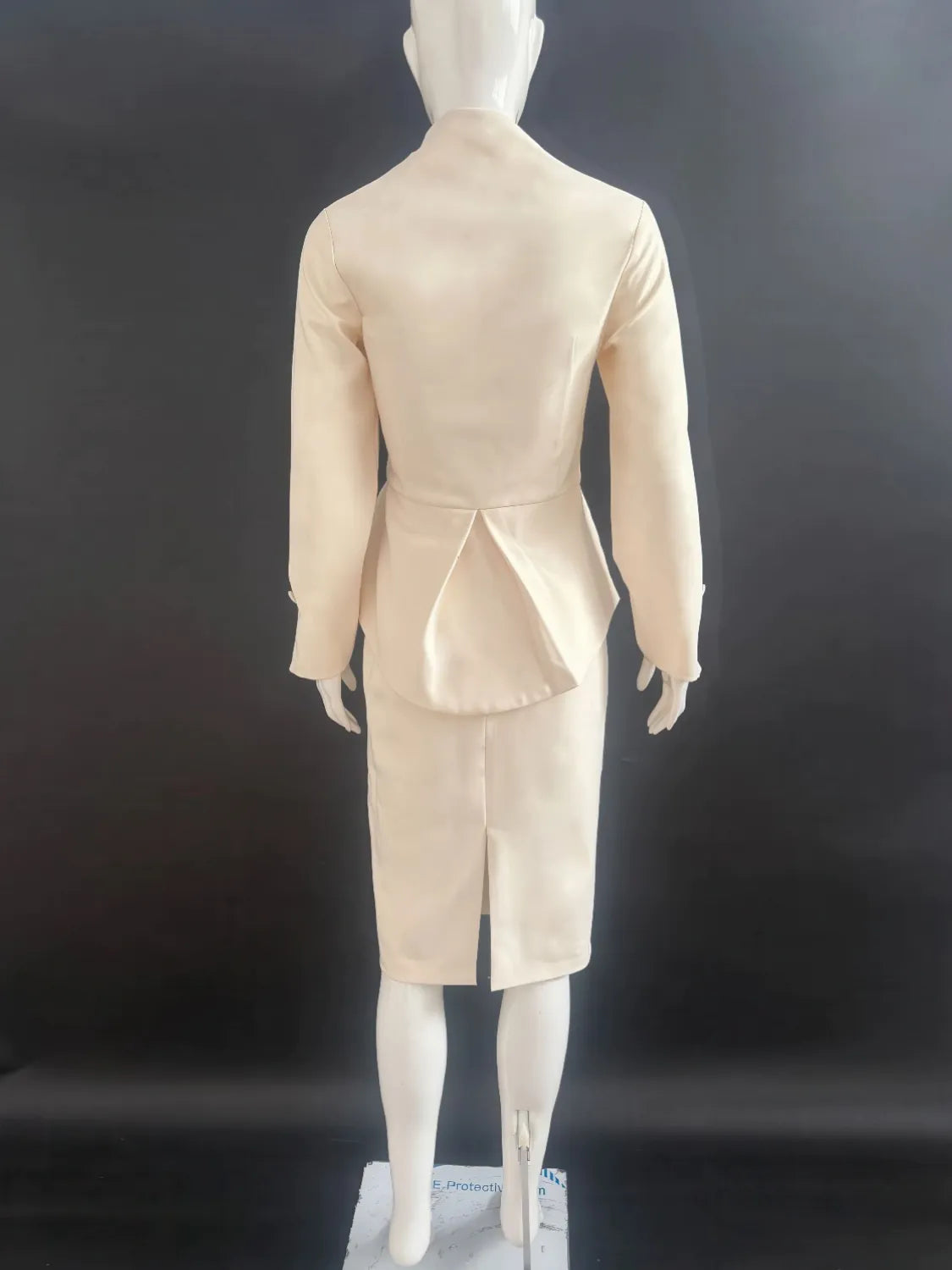 Two-Piece Suit with Long Sleeve Jacket and Skirt