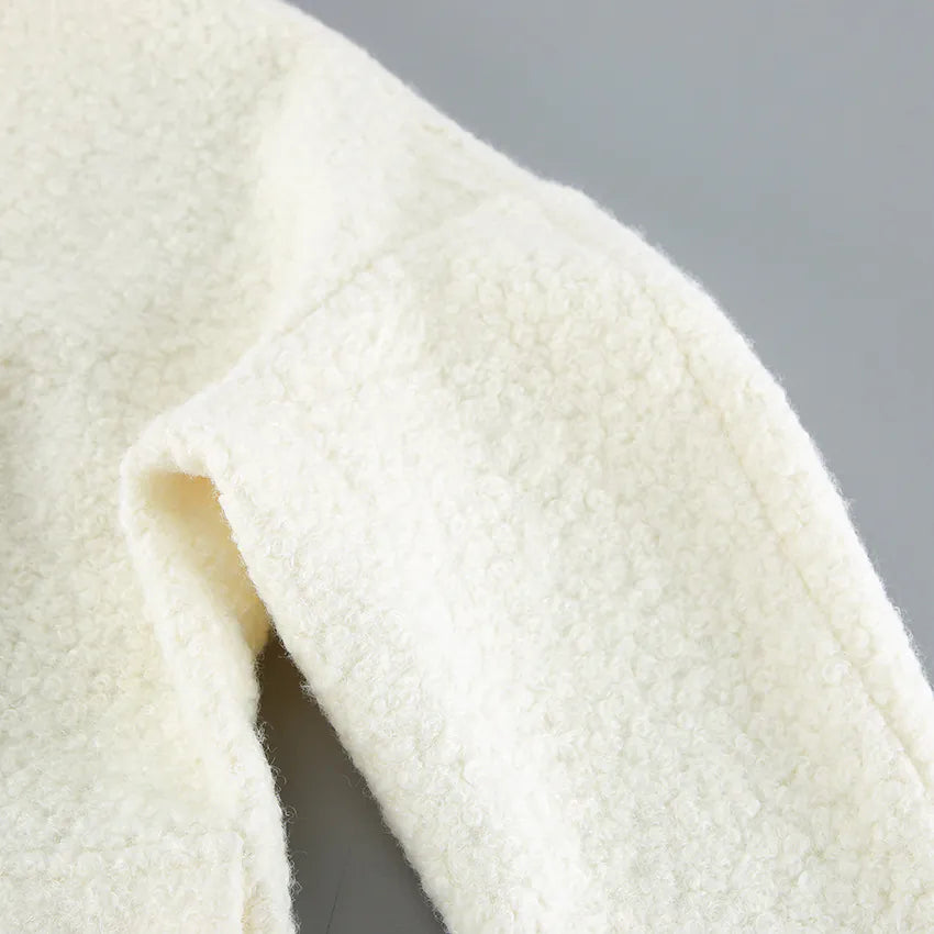 White tweed coat for women