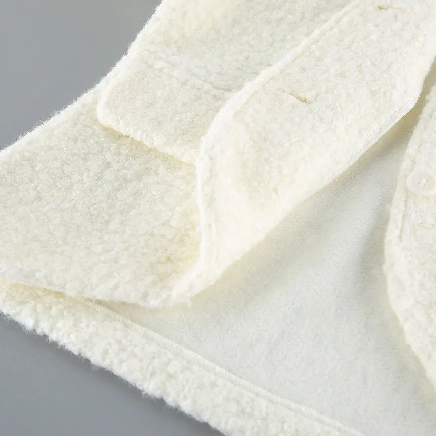 White tweed coat for women