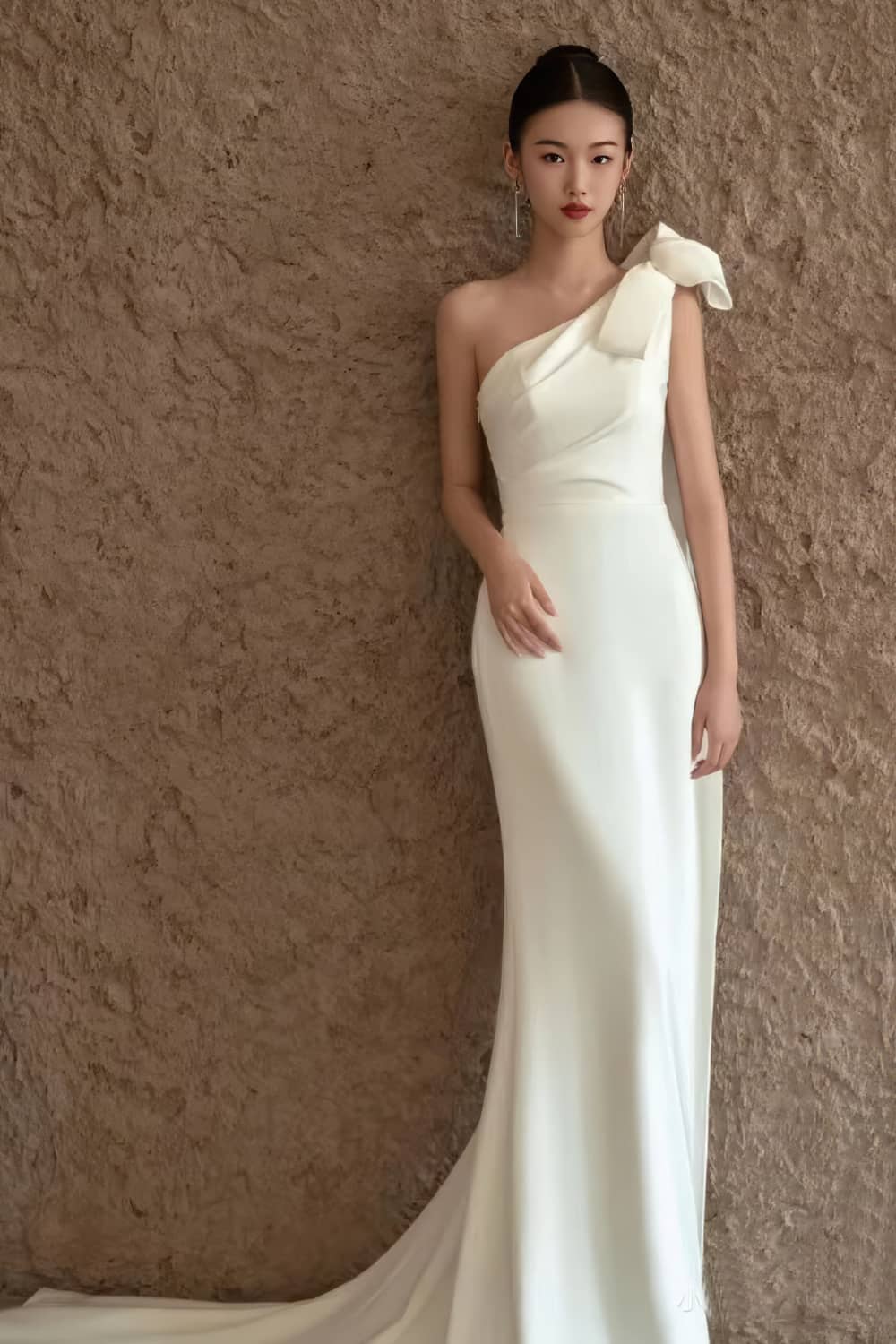 Wedding Dress White Satin Trailing Dress