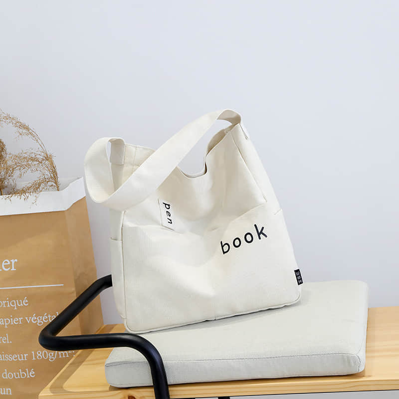 Refreshing Tote Shoulder Bag White | YonPop