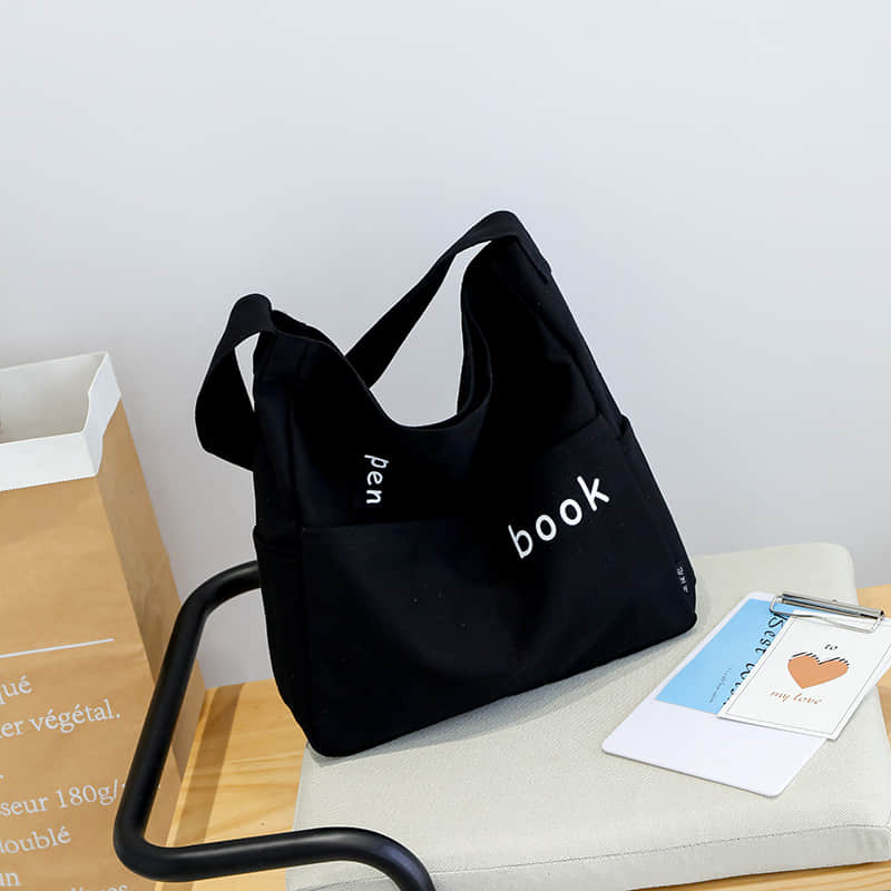 Refreshing Tote Shoulder Bag Black | YonPop