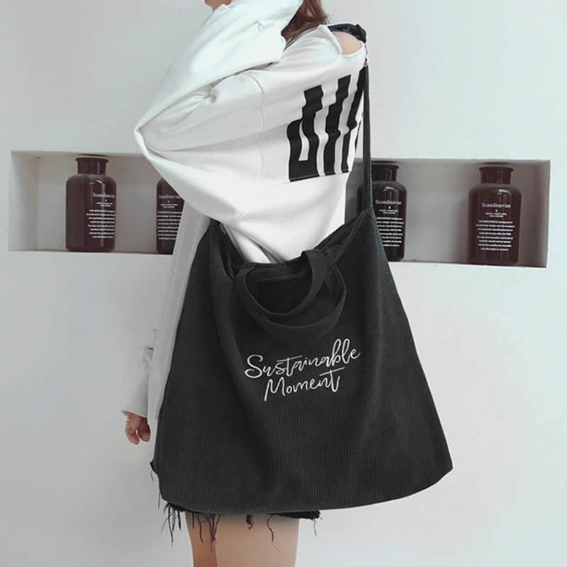 Fashion Tote Shoulder corduroy Bag  | YonPop