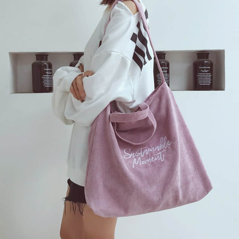 Fashion Tote Shoulder corduroy Bag  | YonPop