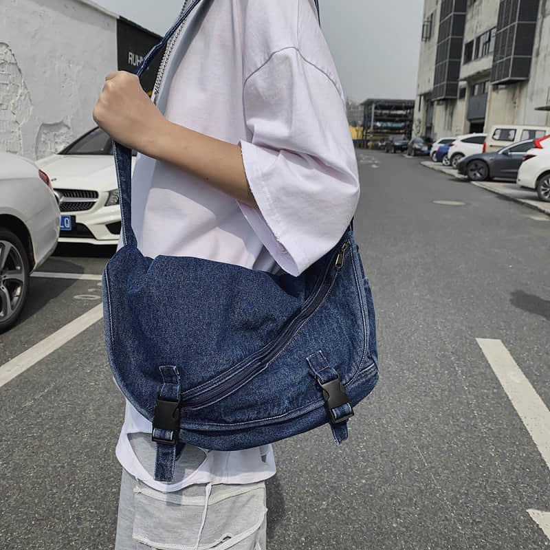 Fashion Practical Jean Tote Shoulder Bag DarkBlue | YonPop