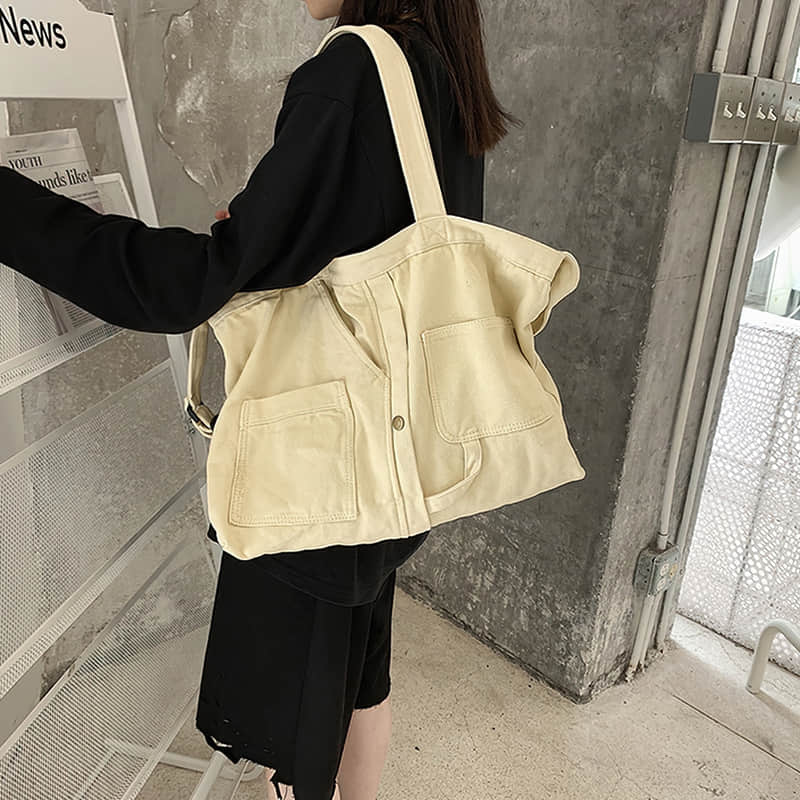 Hand-held shopping bag girl large capacity messenger bag  | YonPop