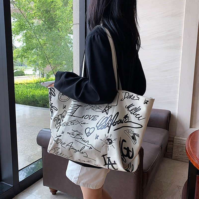 Fashion one-shoulder tote Canvas bag  | YonPop