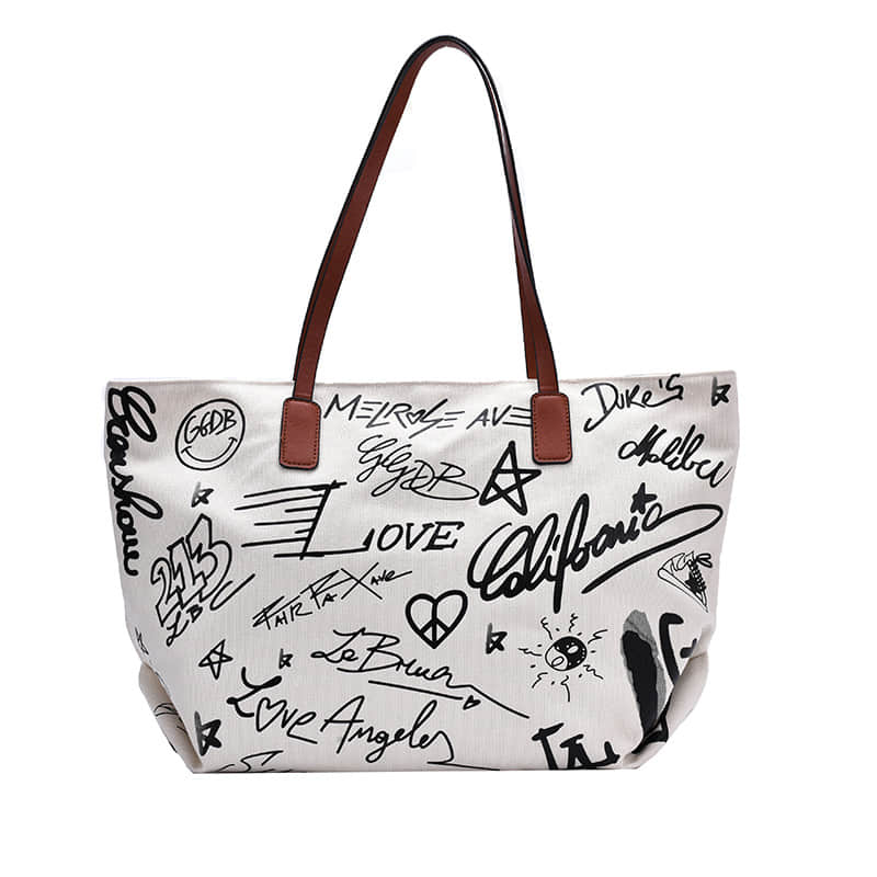 Fashion one-shoulder tote Canvas bag Sienna | YonPop