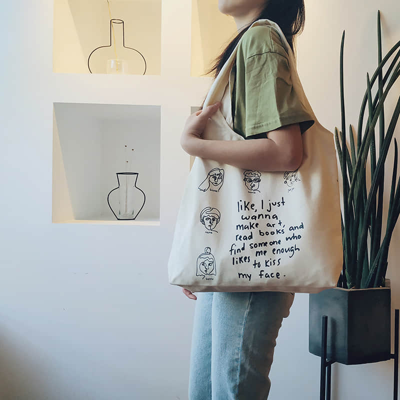 Retro canvas bag women's large capacity tote bag  | YonPop