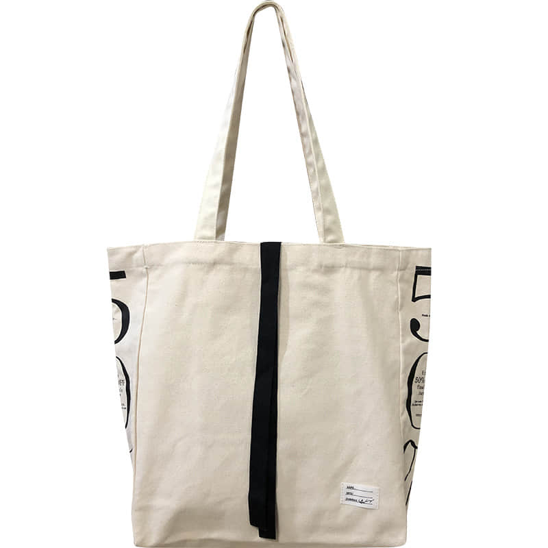 Literary Shoulder Bag Women's Large Capacity Tote Bag White | YonPop