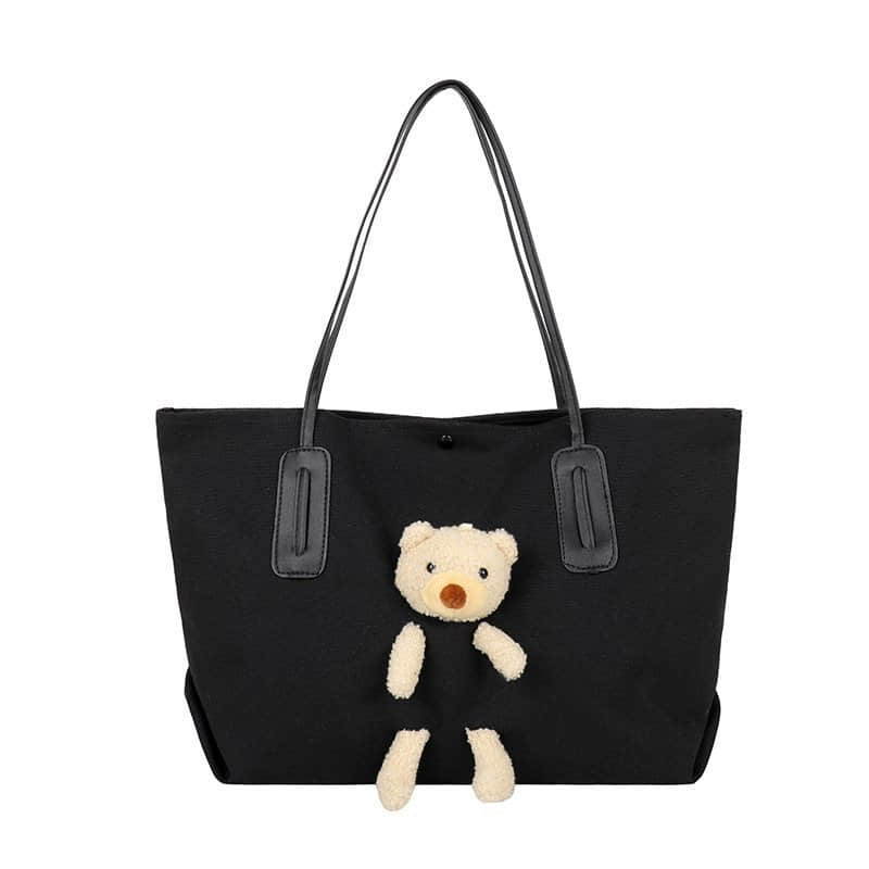 Cute bear large capacity canvas bag women's tote bag  | YonPop