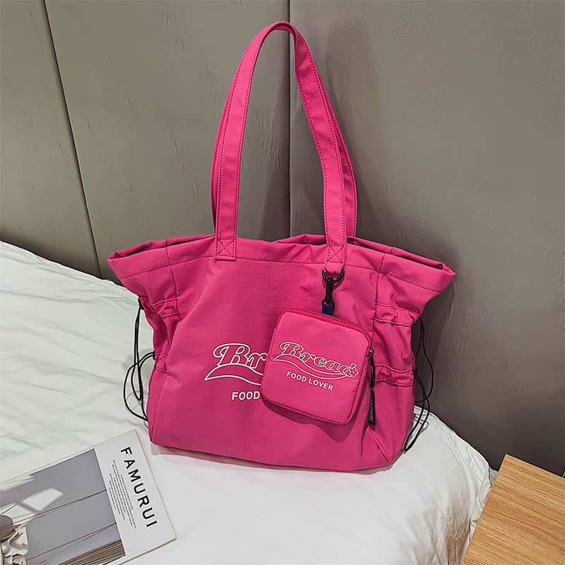 Fashion Large capacity simple all-match tote bag DeepPink | YonPop