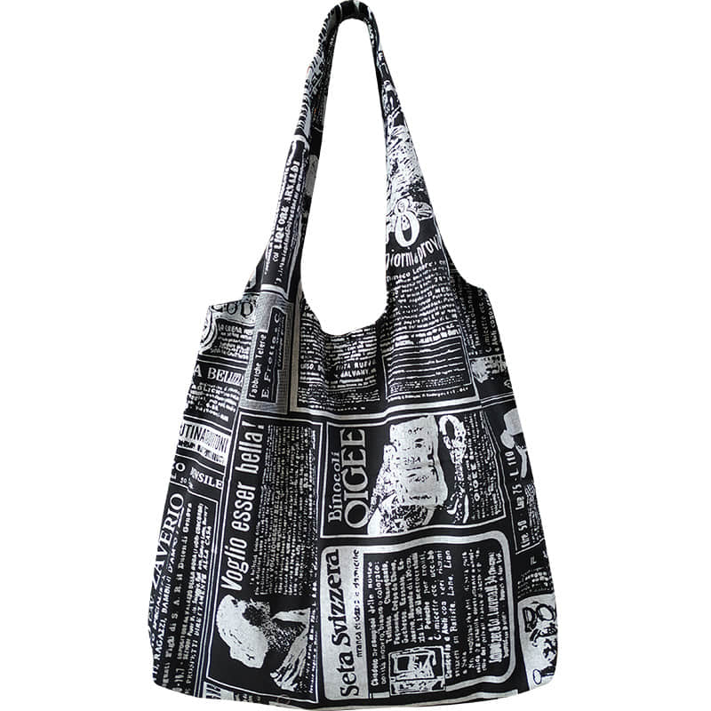 Retro leopard print shoulder bag women fashion simple portable canvas bag Text print | YonPop