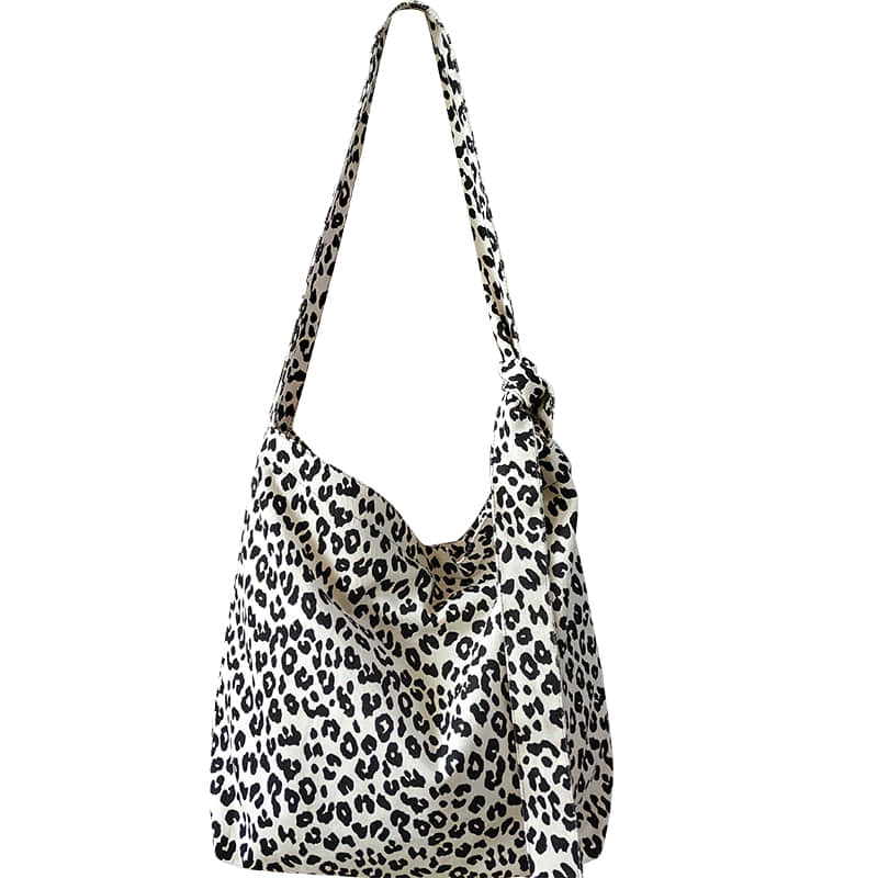 Retro leopard print shoulder bag womens fashion canvas bag  | YonPop