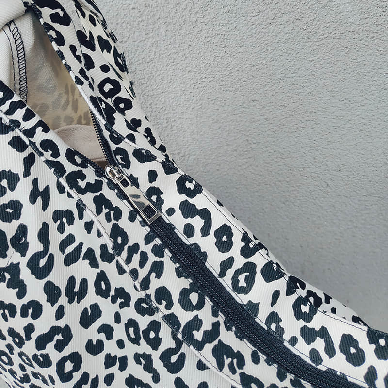 Retro leopard print shoulder bag womens fashion canvas bag  | YonPop