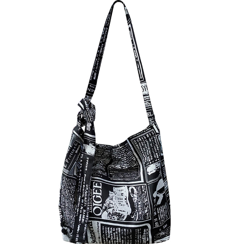 Retro leopard print shoulder bag womens fashion canvas bag Text print | YonPop
