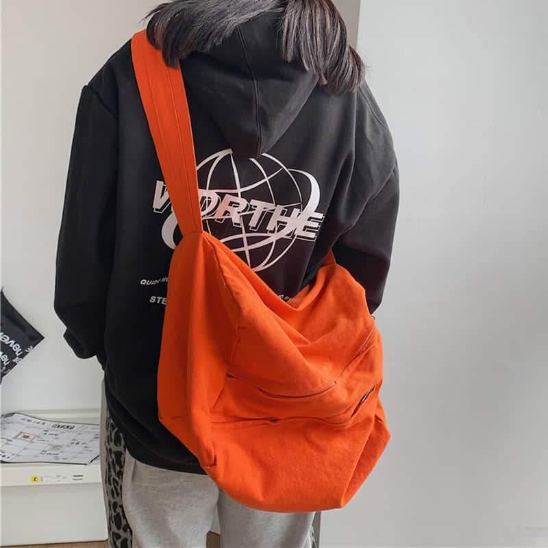 women's canvas bag shoulder bag simple large-capacity shoulder bag  | YonPop