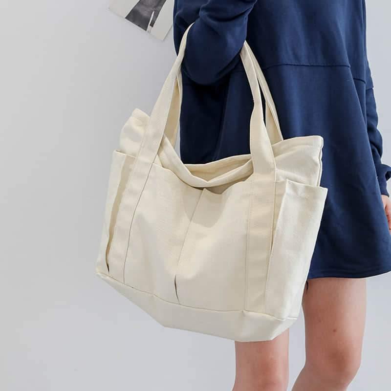 Casual large-capacity shopping bag simple one-shoulder big bag broadband tote bag  | YonPop