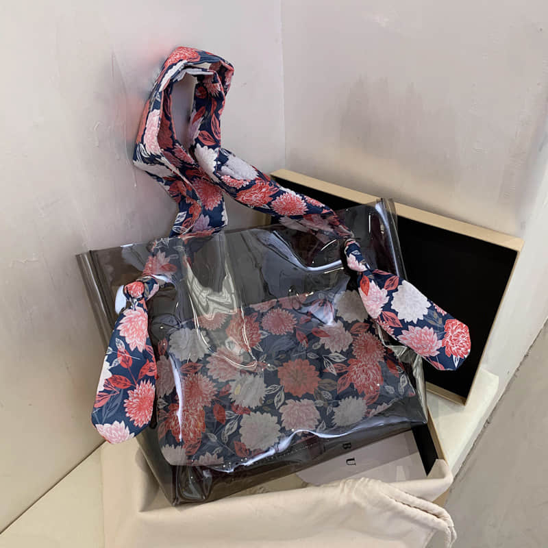 Large-capacity transparent bag fashionable popular tote bag  | YonPop