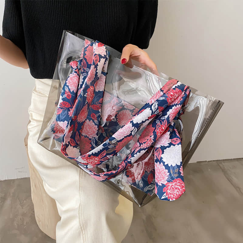 Large-capacity transparent bag fashionable popular tote bag  | YonPop