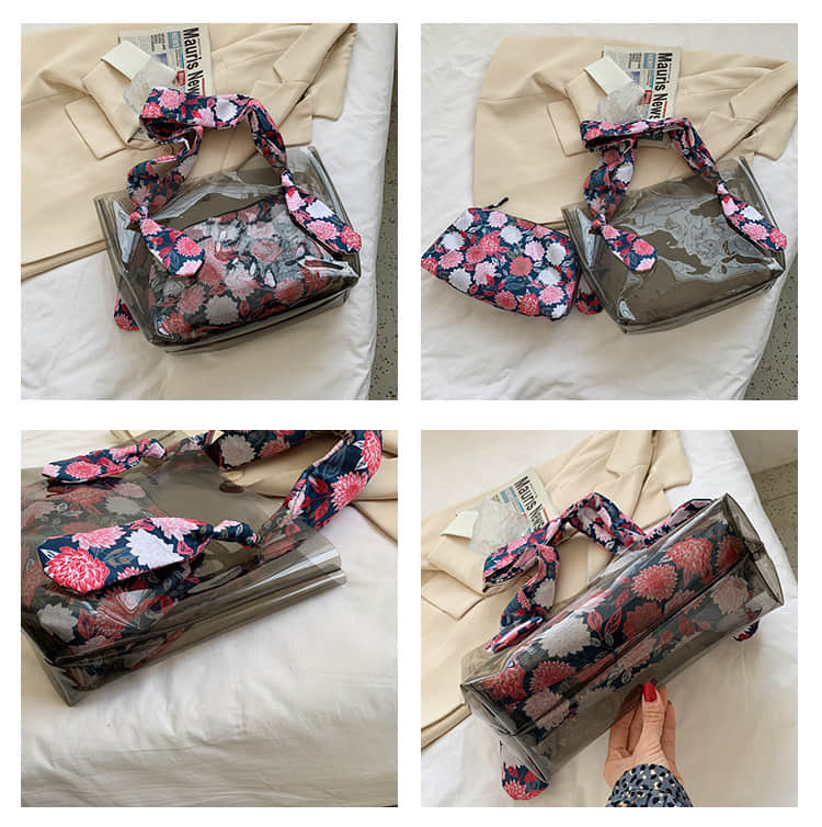 Large-capacity transparent bag fashionable popular tote bag  | YonPop