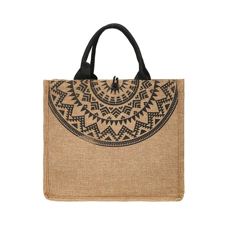 Burlap shopping fashion storage bag linen bag Tote  | YonPop