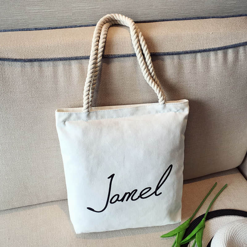 Hemp rope white canvas bag Jamel | YonPop