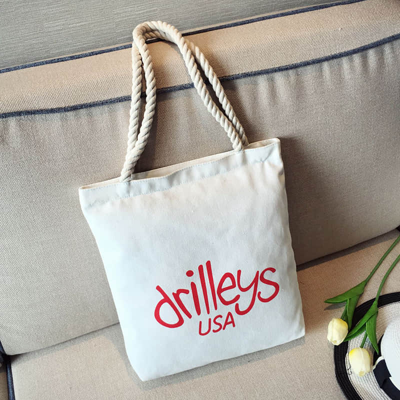 Hemp rope white canvas bag Drilleys | YonPop