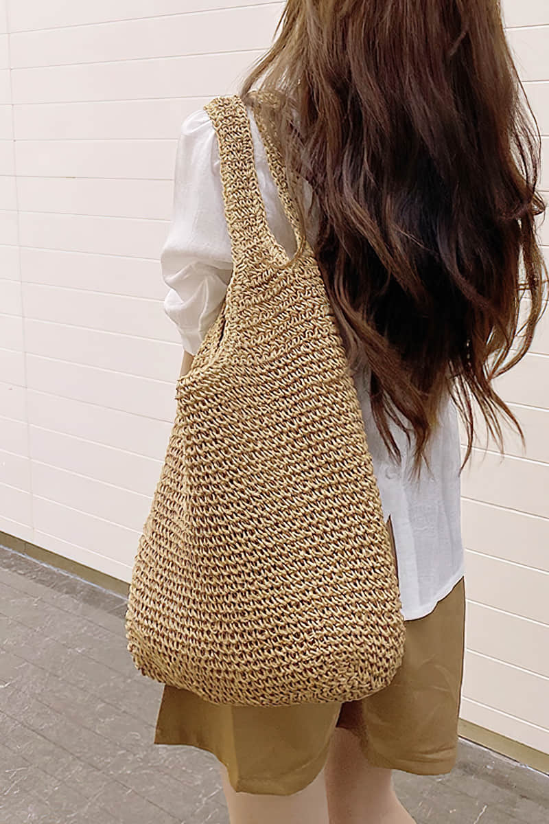 Summer straw woven shoulder bag  | YonPop