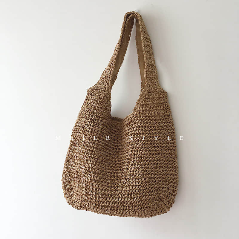 Summer straw woven shoulder bag  | YonPop