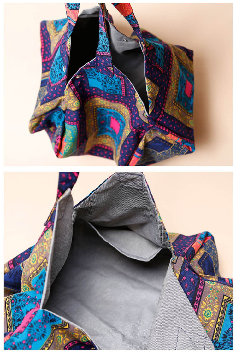 Leisure linen cotton large capacity beach bag  | YonPop