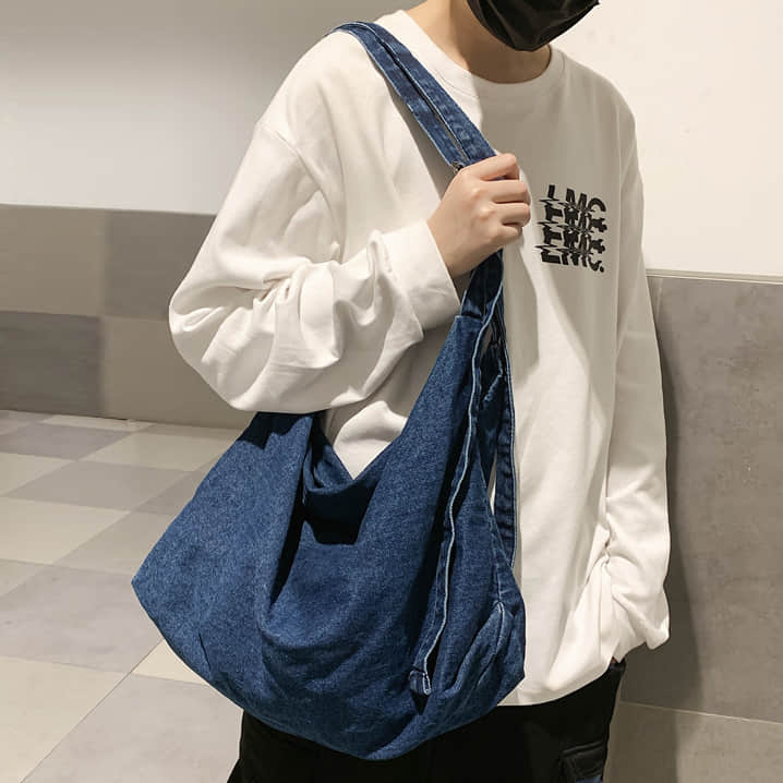 Denim crossbody bag Shoulder canvas bag  | YonPop