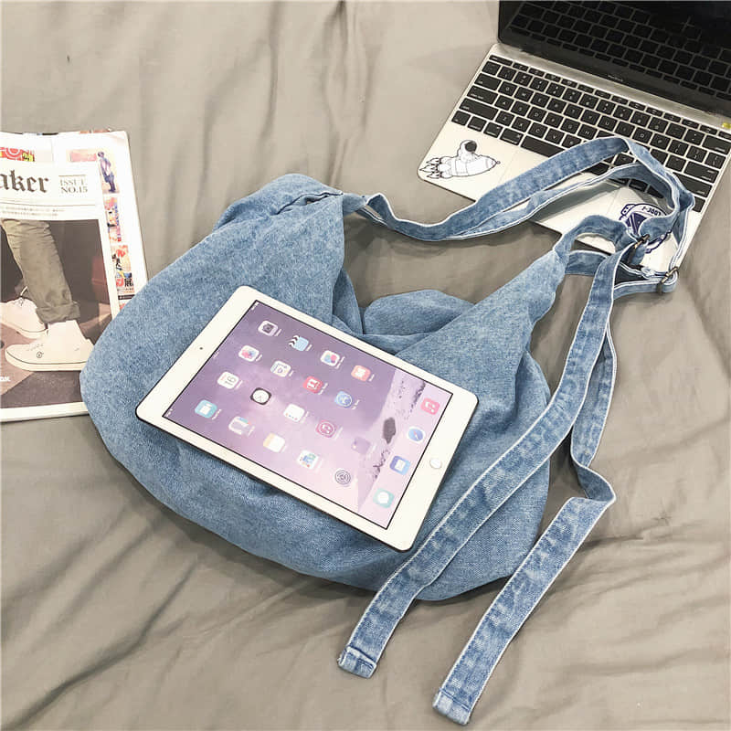 Denim crossbody bag Shoulder canvas bag  | YonPop