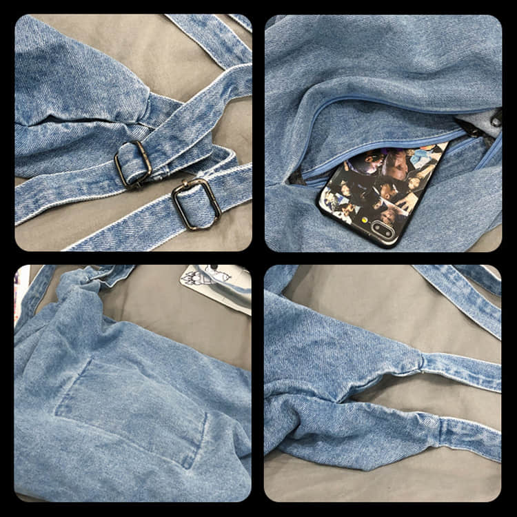 Denim crossbody bag Shoulder canvas bag  | YonPop