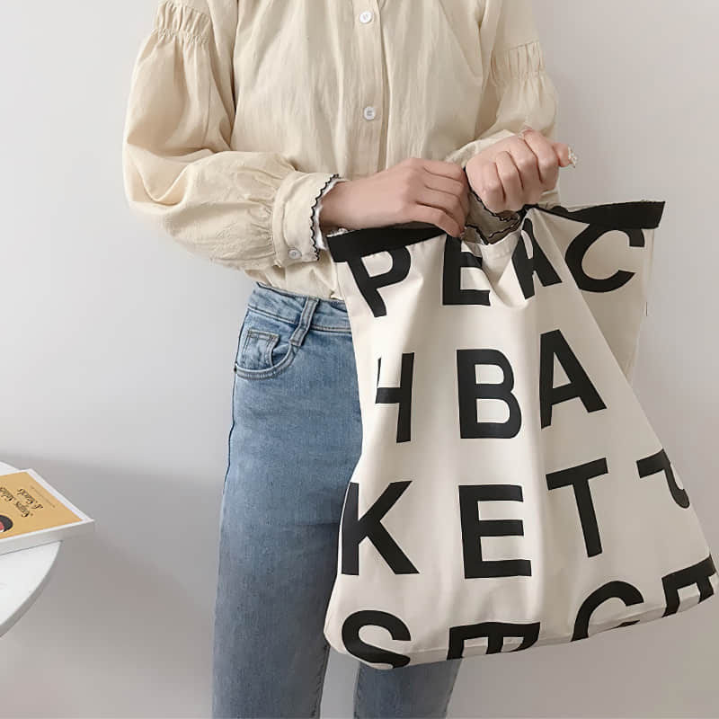 Large capacity letter canvas bag  | YonPop