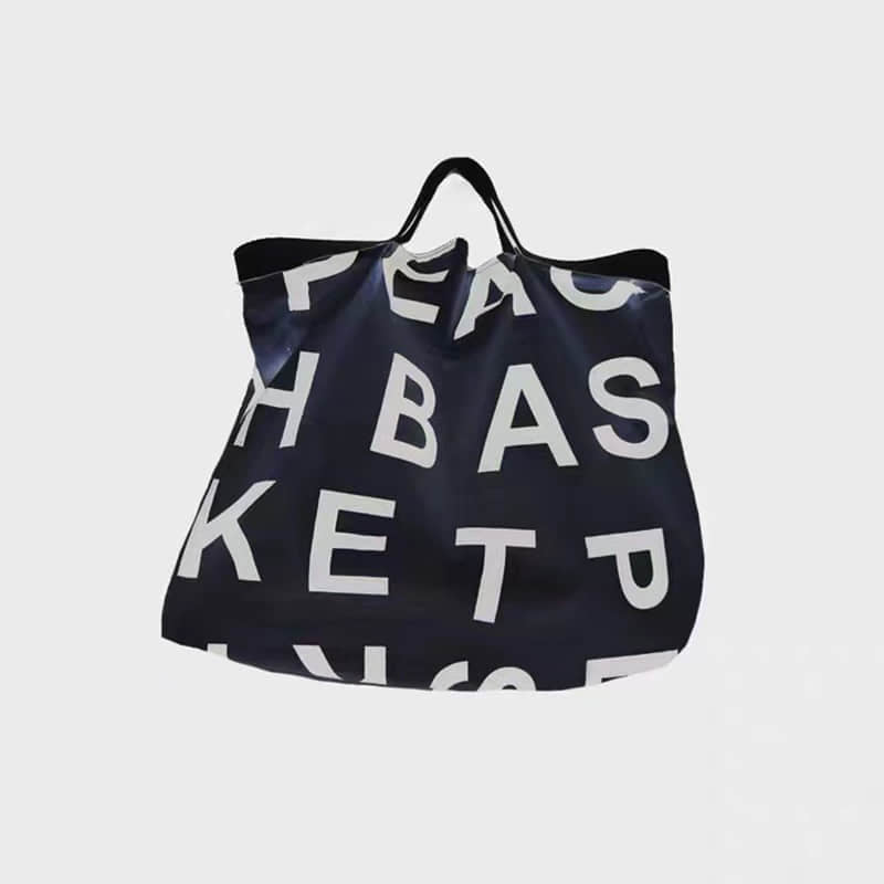 Large capacity letter canvas bag Navy | YonPop
