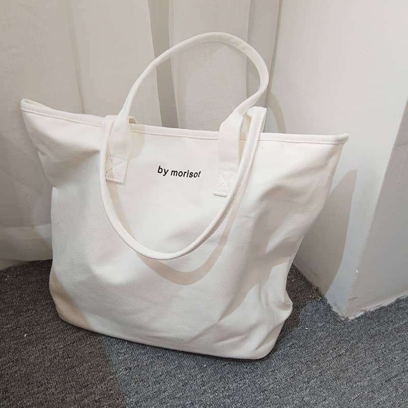 Solid color tote bag White | YonPop