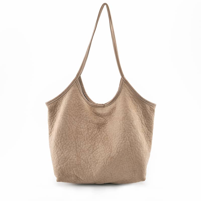 Simple casual Micro suede shoulder bag Khaki | YonPop