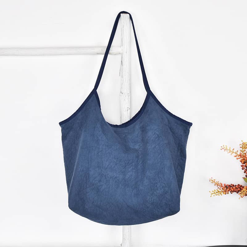 Simple casual Micro suede shoulder bag Blue | YonPop