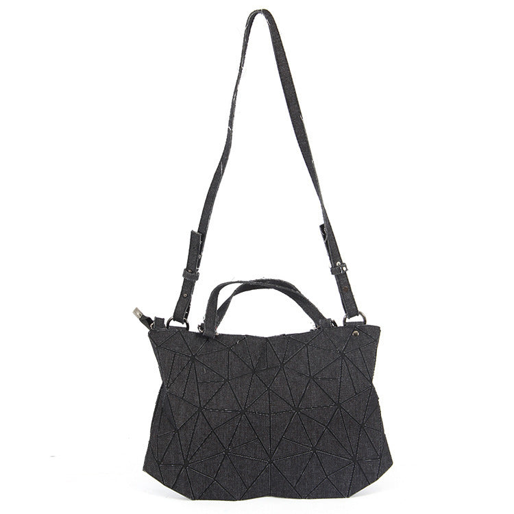 Diamond embossed denim bag  | YonPop