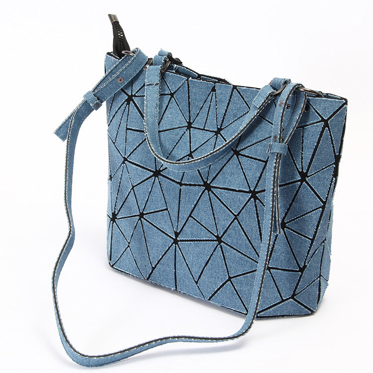 Diamond embossed denim bag  | YonPop