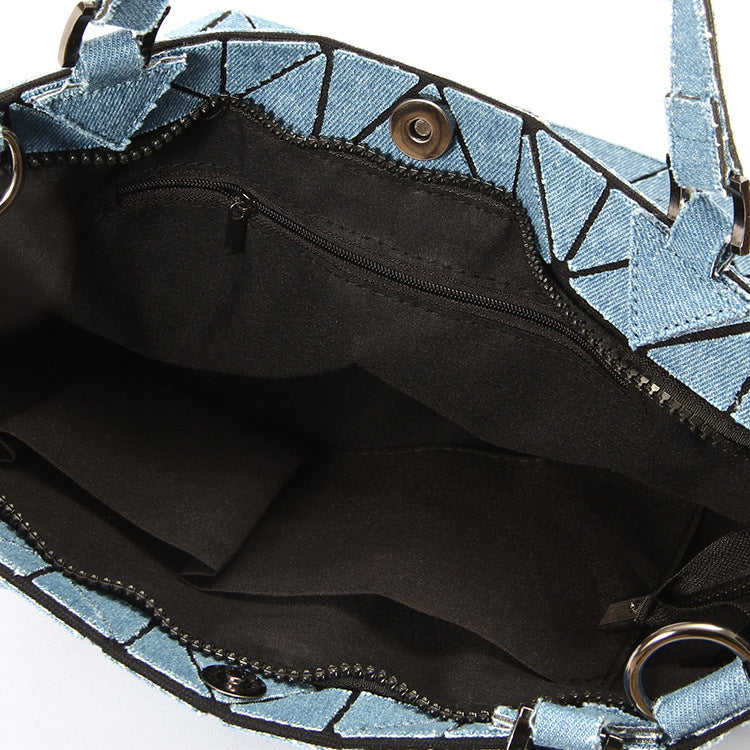 Diamond embossed denim bag  | YonPop