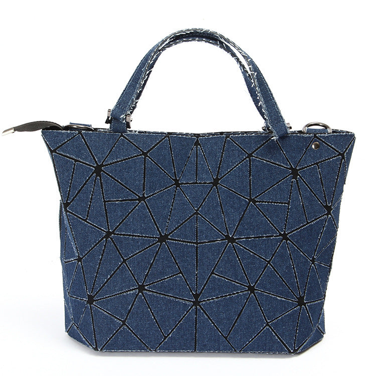 Diamond embossed denim bag  | YonPop